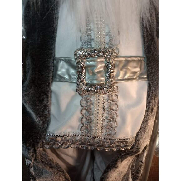 Silver Santa jeweled metallic 36-in Christmas North Pole
